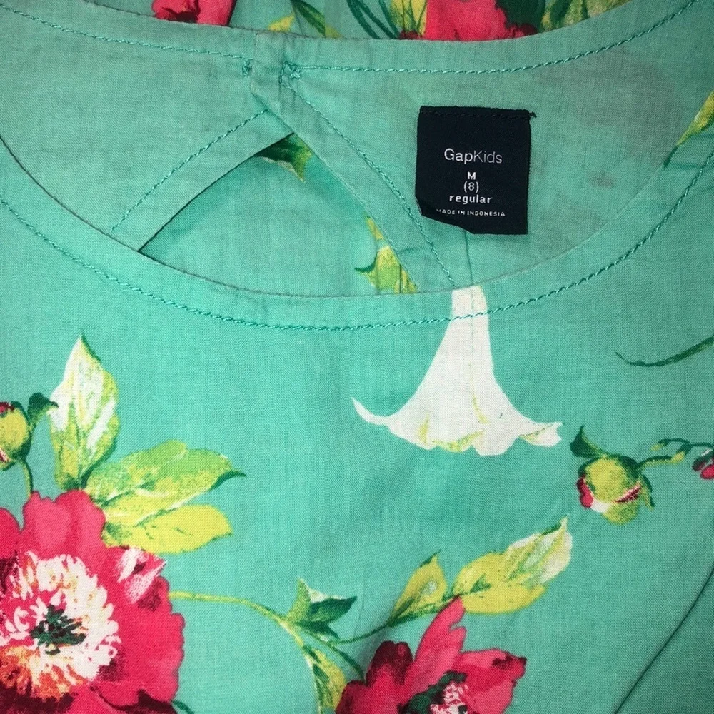 Gap kids floral bloom flutter  green M(8) GUC gorgeous girls dress